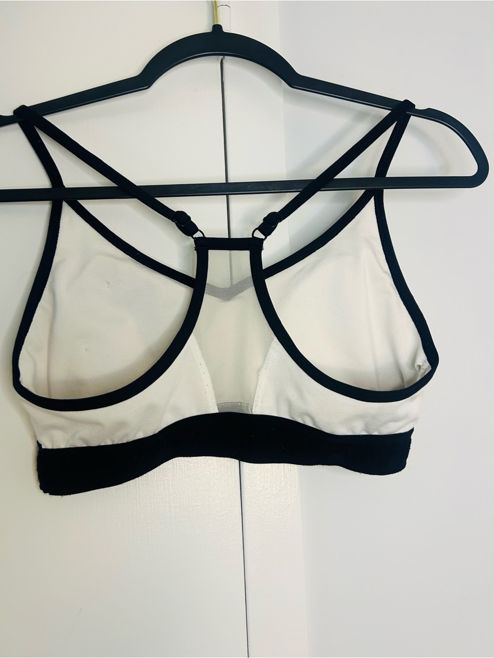 PINK Victoria's Secret White Bralette with Black Trim & Strappy Back - Picture 2 of 3